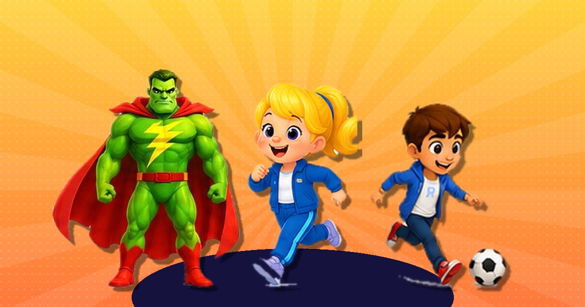 Hypershock, Poppy Star and Max running and playing football