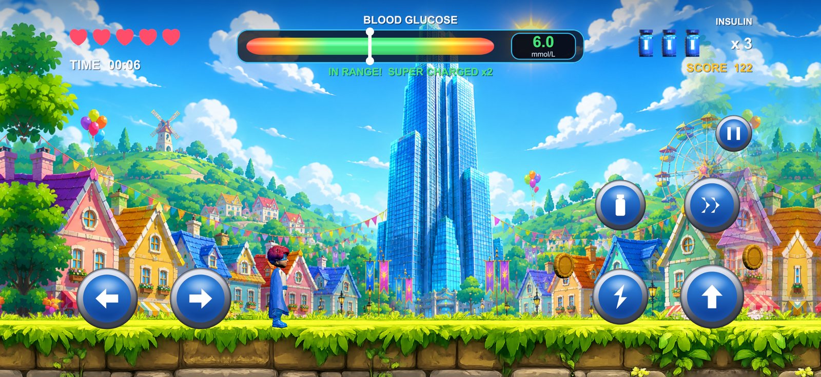 Captain Lantus game screen in Beta Town